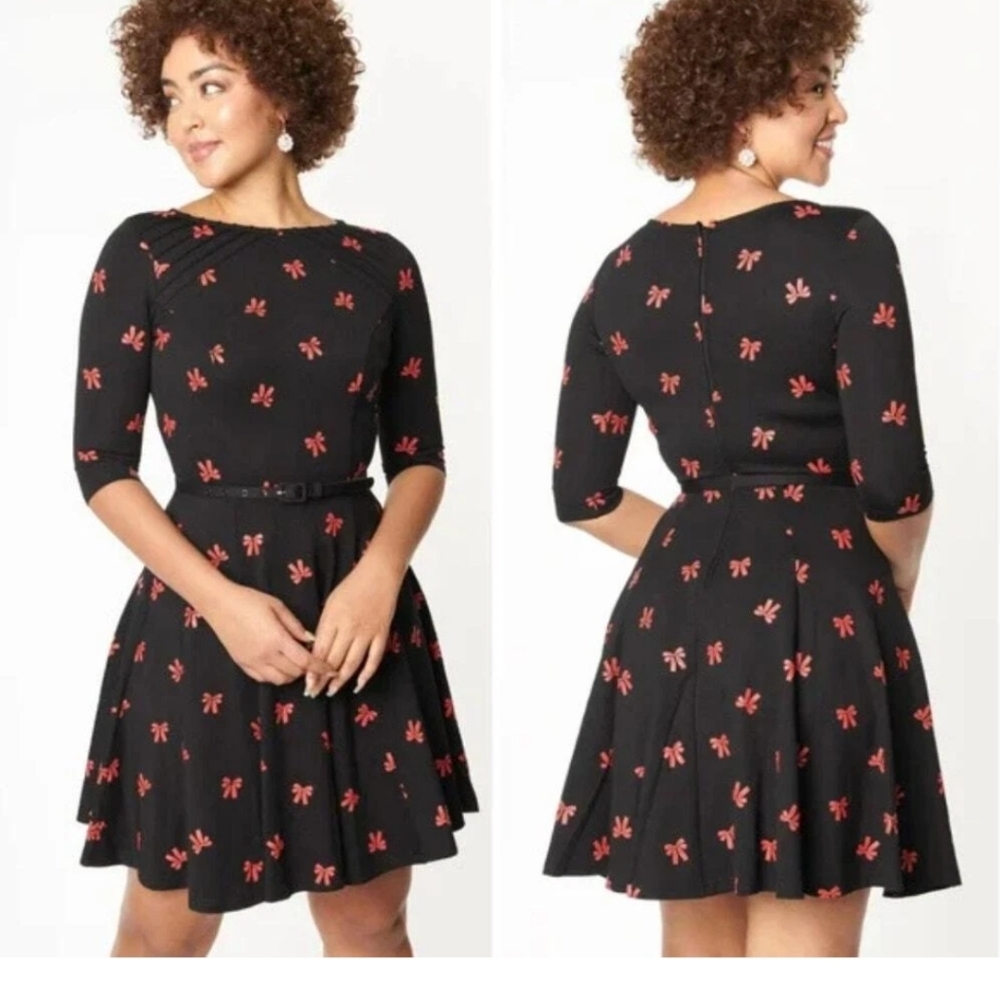 Unique Vintage Red Bows Dress Size 3X